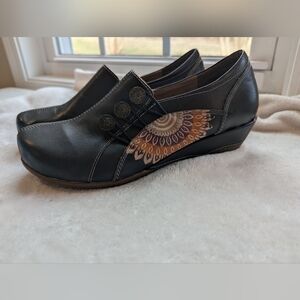 L’Artiste by Spring Step Leather Slip-On Shoes Size 41 (US 9.5-10) Black